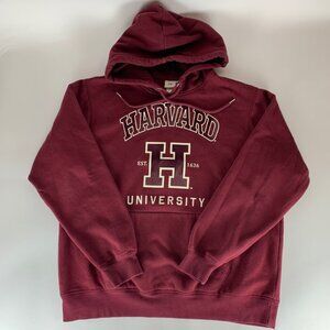 Harvard Crimson NCAA Maroon H&M Pullover Hoodie Mens Large